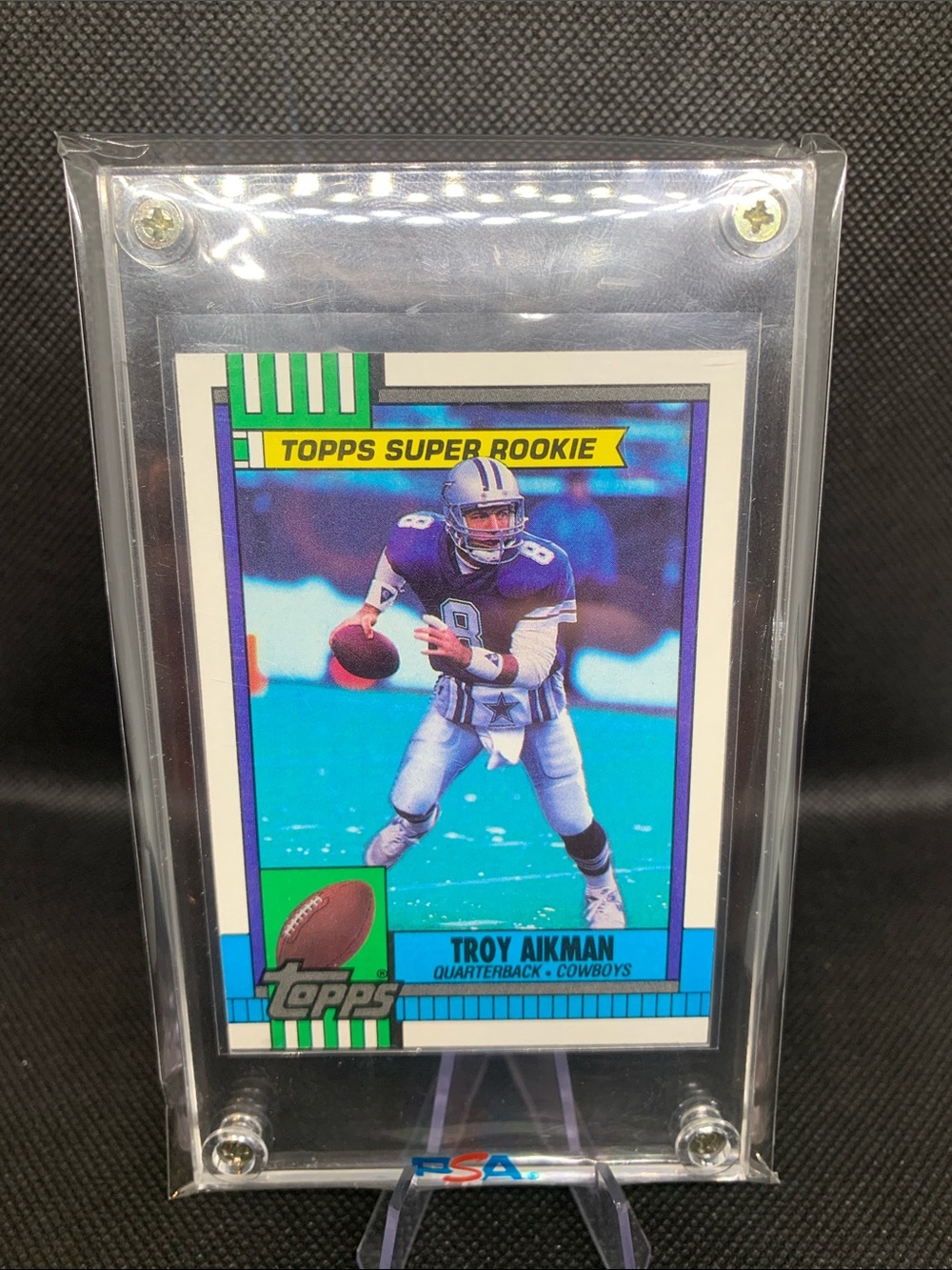 Troy Aikman Official 1990 Topps Super Rookie Pristine Condition In Case!